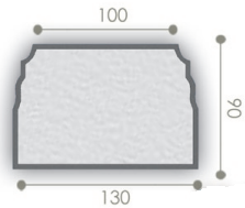 База балюстрады для фасада ББ-2 100х90х130 мм