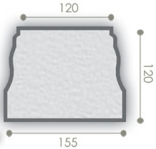 База балюстрады для фасада ББ-3 120х120х155 мм