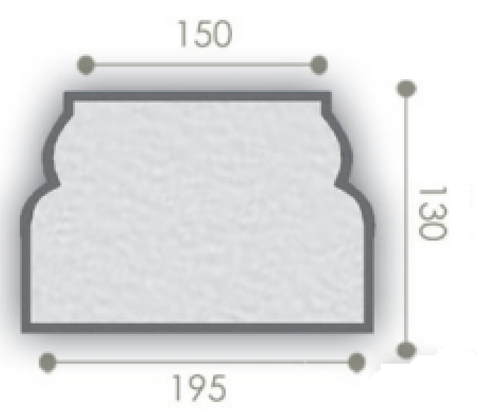 База балюстрады для фасада ББ-4 150х130х195 мм